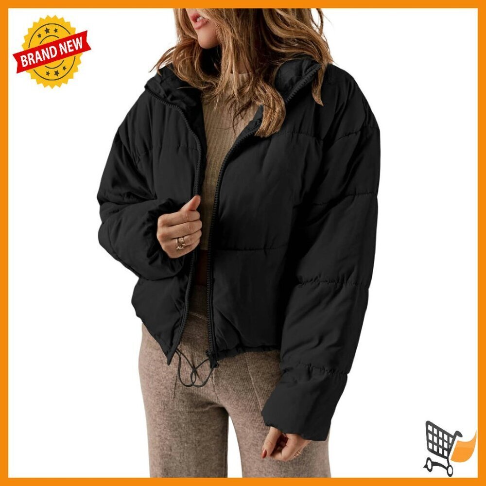 Women's Quilted Puffer Jacket Long Sleeve Zip Front Lightweight Winter Coat
